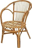 Klassischer Flecht-Sessel im skandinavischem Stil/Korb-Stuhl aus Natur-Rattan (Ungeschält Natur)