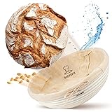 Backefix Gärkörbchen rund 25 cm Ø innen für 1,5 kg bis 2 kg Brot - nachhaltig und natürlich mit Gärkorb Brot backen | Brotbackkörbchen zum Anrichten | nachwachsendes Peddigrohr, naturbelassen, Bezug
